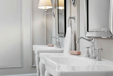 Moen® TS42114 Weymouth™ Widespread Bathroom Faucet with Metal Pop-Up Waste Assembly