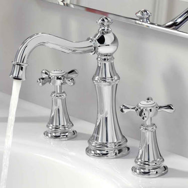 Moen® TS42114 Weymouth™ Widespread Bathroom Faucet with Metal Pop-Up Waste Assembly