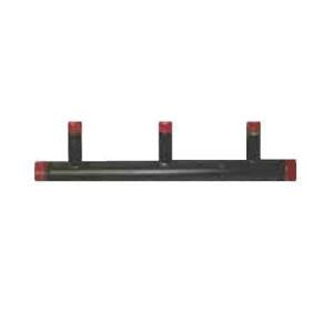 1-1/4 X 1in Outlet 3-Zone Black Steel Hydronic Header Manifold