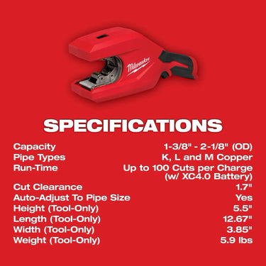 Milwaukee® 2479-20 Brushless Tubing Cutter For M12™ System