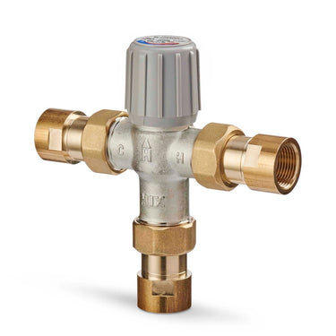 Resideo AM100-UT-1LF/U AM-1 Lead-Free Thermostatic Mixing Valve, 1/2" NPT Union