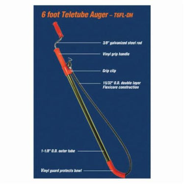General Pipe Cleaners Teletube® T6FL Regular Head Heavy Duty Closet Auger