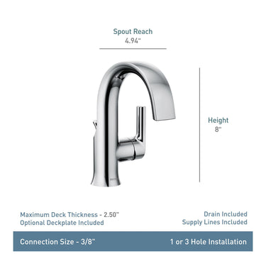 Moen® S6910 One Handle High Arc Bathroom Faucet, Doux™