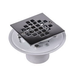 Oatey 42394 2-3inch Low Pattern Chrome-Plated Square PVC Shower Drain
